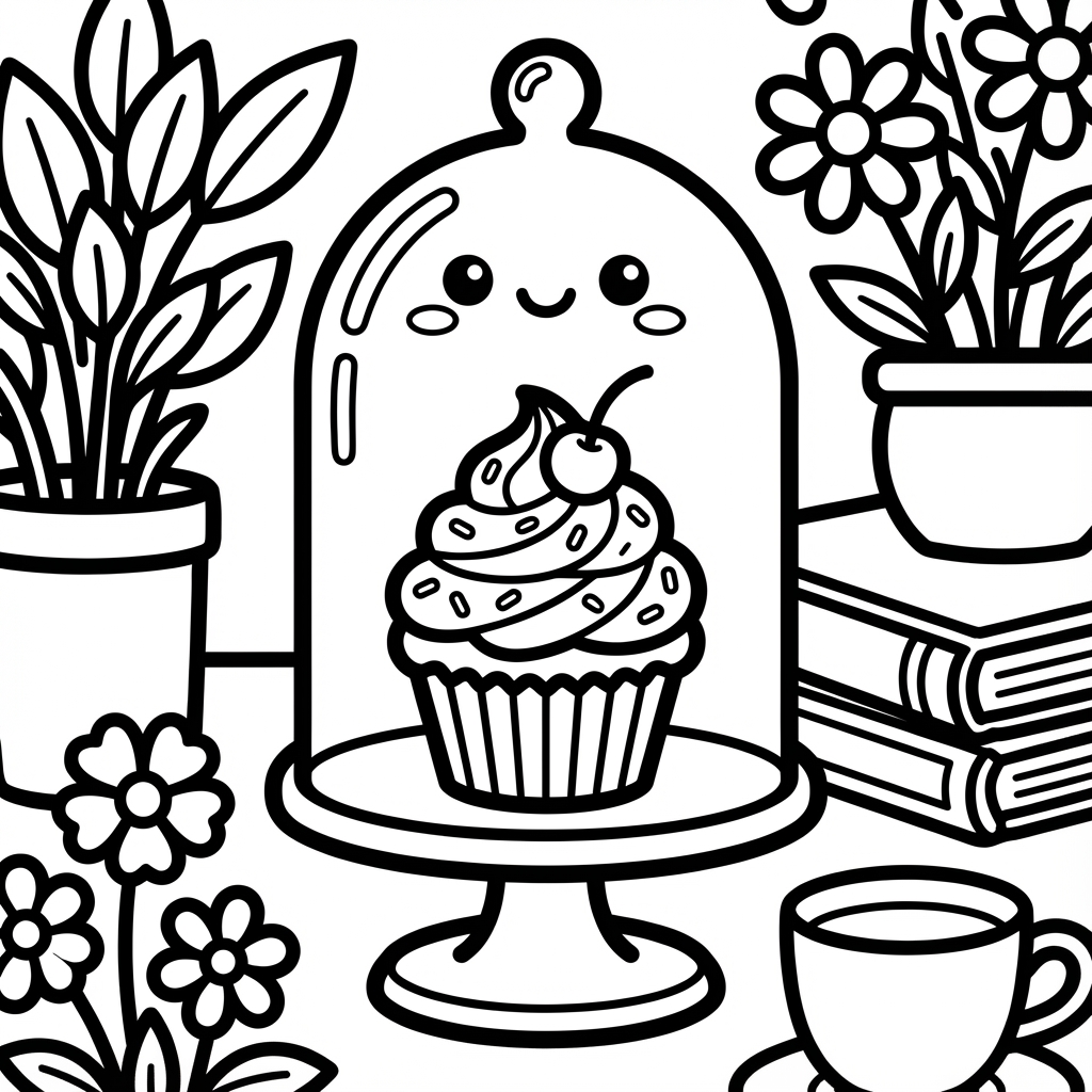 Smiling beaker with bubbles and stars, a beginner coloring pages piece.